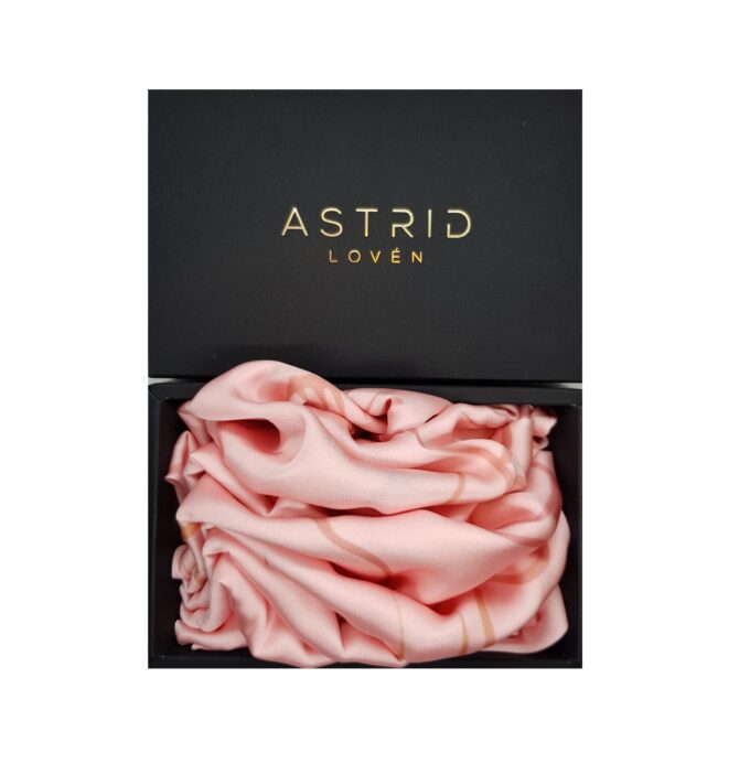Astrid Loven Handmade Pink Satin Silk Scarf