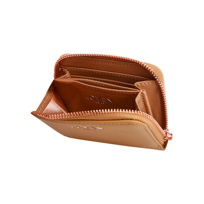 brown wallet small loven open view